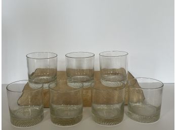 Seven Vintage Bar Glasses With Unique Base Design