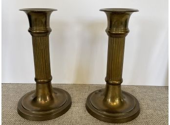 Large Solid Brass Candlesticks With Great Detail