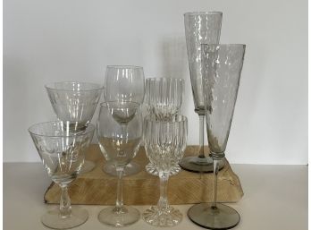 4 Sets Of 2 Glasses, Including Crystal & Gilmor Flutes