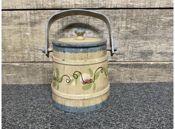 A Country Style Wooden Vintage Lidded Bucket