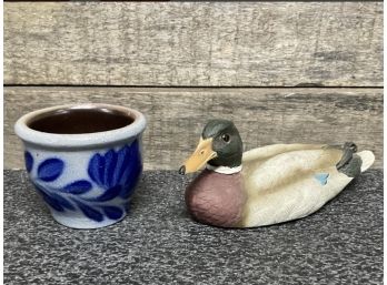 A Stoneware Pot & Cute Duck