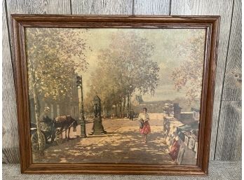 August Albo Horse & Carriage  Scene Framed Print, 18x22 Inches