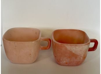Two Square Top Glassbake Cups , 1960s