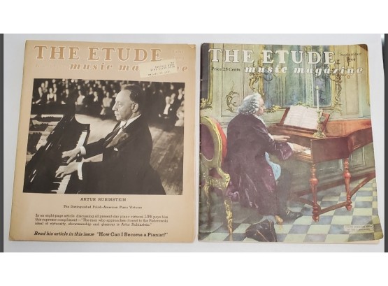 Two The Etude Music Magazines 1944 & 1948