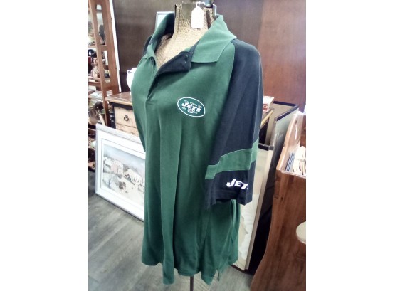 2 Piece Lot: NFL Sportswear NY Jets Large Polo & Green Izod Poly Jacket In Large E1