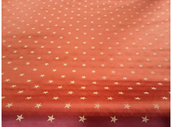 Gorgeous Roll Of Vintage French Fabric- Dual Patterns- Ruby Red & Stars / Gold & Red Stripes & Star  CV
