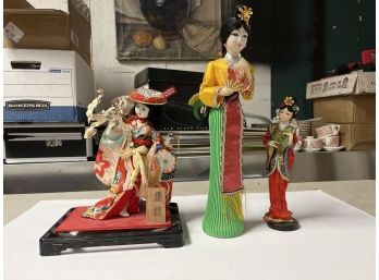 Beautiful Trio Set Of Traditional Chinese Women Statues B2