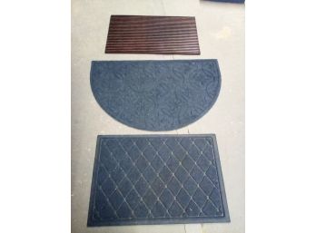 Trio Of Home Floor Mats - Kitchen And Doorways With All Rubber Or Fabric And Rubber  CVB