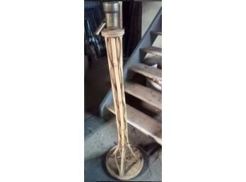 Unique Vintage Hand Built Artisan Standing Bamboo Lamp CAVE