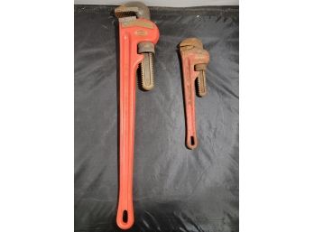 Pair Of 24' And 12' Ridgid Brand Pipe Wrenches
