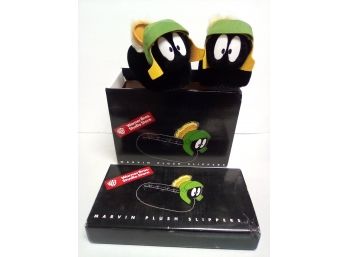 Marvin The Martian NEW Plush Adult Slippers, Size Small, Warner Bros. Studio Store, In Original Box  D4