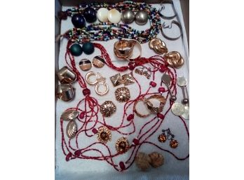 Lovely Costume  Jewelry Collection With Gold Tone, Glass,  Beads