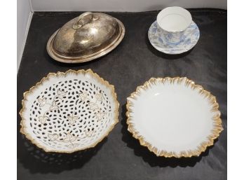Lot Of Plates, Serving Dish And Teacup.  (A4)
