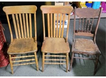 Set Of Three Vintage And Victorian Style Chairs.  CV