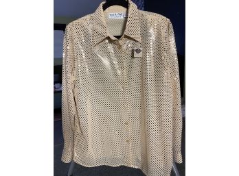 Womens Sparkly Shirt, Size 12, Yves St. Clair