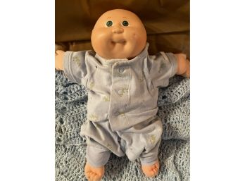Cabbage Patch Preemie Doll & Hand Made Knit Blanket