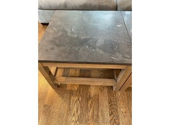 Pottery Barn Stone Topped Table (one Of Four)