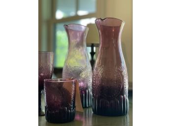 Collection Of Vintage Amethyst Glassware