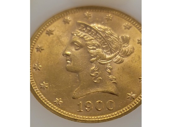 1900 Liberty Head Eagle $10.00 .900 Fine Gold (MOTTO ABOVE EAGLE)