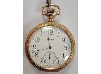 WALTHAM GOLD FILLED POCKET WATCH WITH HUNTER CASE (WORKING CONDITION) BEAUTIFUL MOVEMENT