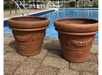 Pair Of Large Terracotta Planter Pots