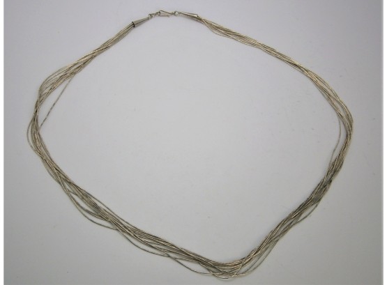 Sterling Silver Multi Strand Chain Necklace