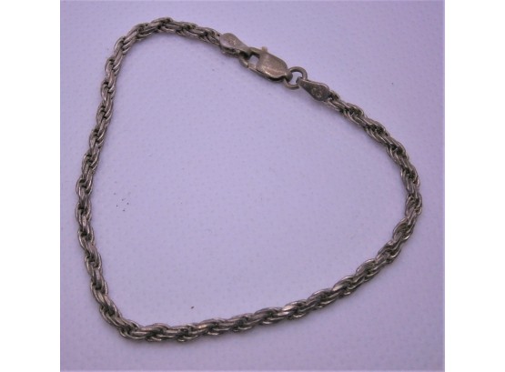 Sterling Silver Rope Chain Bracelet Made In Italy