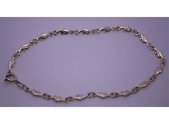 Sterling Silver Chain Bracelet With Fish Links