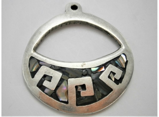 Sterling Silver And Abalone Pendant Made In Mexico