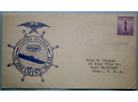 August 1942 Wartime Submarine Cachet Mail