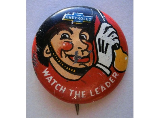 Chevrolet 'Watch The Leader' Pinback Button