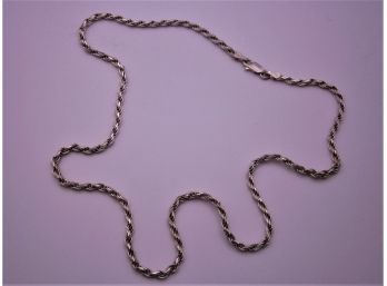 Sterling Silver Rope  Chain Necklace Made In Italy