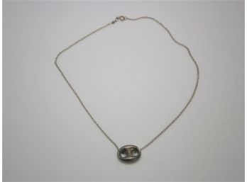 Sterling Silver Necklace With 'Pretzel' Pendant