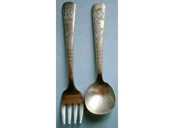 Campbell Kids Silverplate Child's Fork And Spoon Set