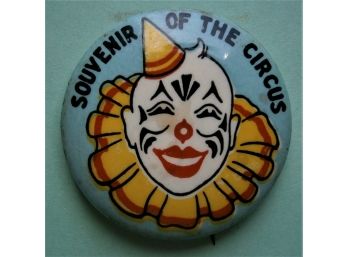 'SOUVENIR OF THE CIRCUS' Clown Pinback