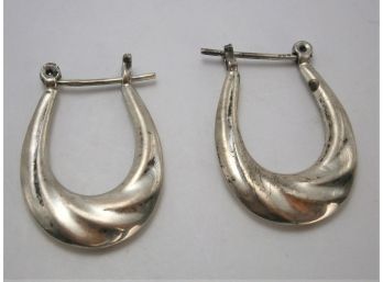 Pair Of Mid Century Sterling Silver Earrings