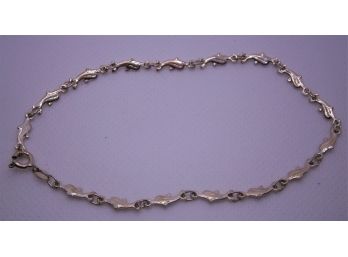 Sterling Silver Chain Bracelet With Fish Links