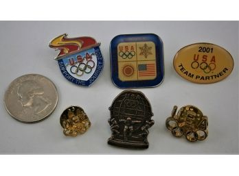 (6) Vintage U.S.A. Olympics Collar Pins.