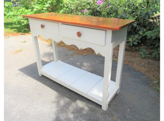 Maple Top Buffet Table With Drawers