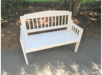 Child Size White Painted Bench