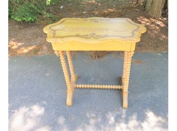 Yellow Paint Oval Table Spindle Legs