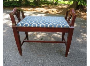 Mahogany Bench With Fabric Seat