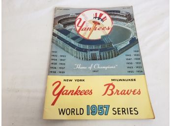 1957 Yankees Braves World Series Program