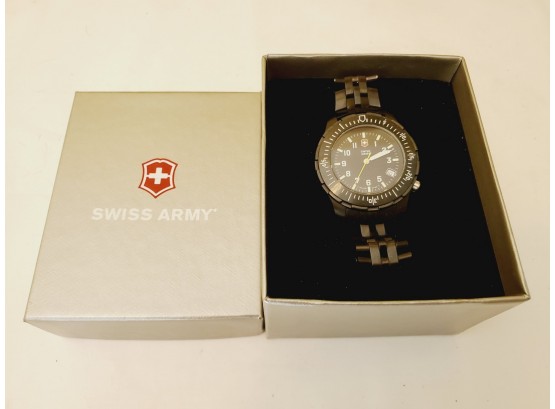 Men's Swiss Army Black Watch In Original Box