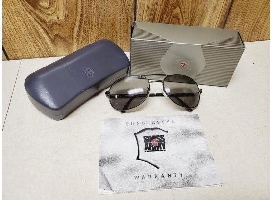 New Swiss Army Altitude Gray / Gunmetal Sunglasses In Box With Case