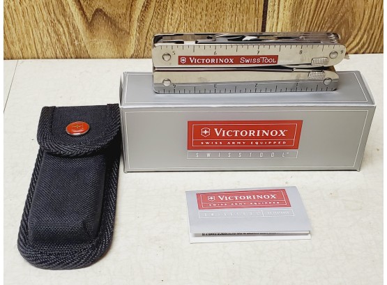 New Victorinox Swiss Army Swisstool - With Box & Nylon Storage Sheath