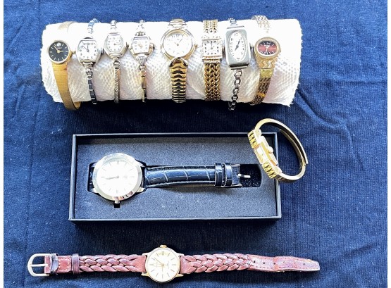 Vintage Watch Lot- Winton- Bucherer- Elgin- Gruen-wlatham- Caravelle- Bulova- Timex- Some 17 Jewels