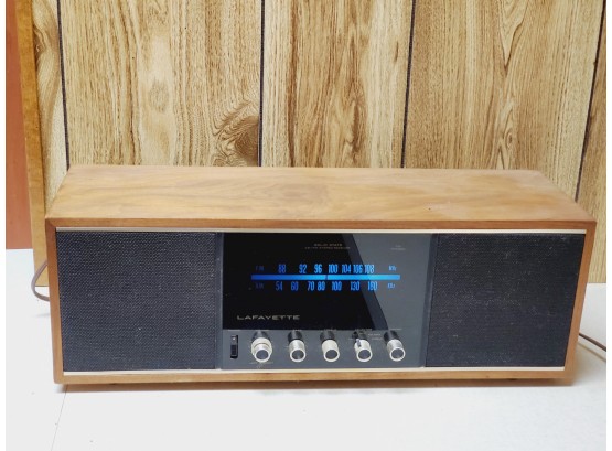 Vintage Lafayette AM FM Stereo Receiver Tabletop Radio In Wood Cabinet - Sounds Great!!!
