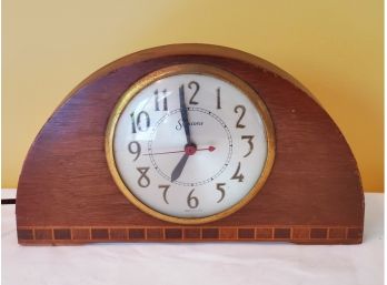Vintage Sessions Wood 12' Mantel Clock Model 3W - For Repair Or Parts - Not Working