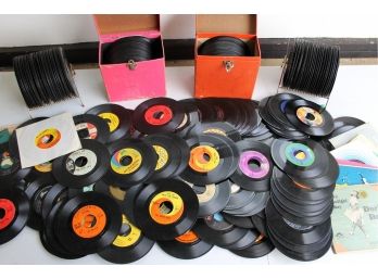 Record Lot 10 With Hundreds Of 60s-70s Rock, Pop And Jazz 45rpm Records